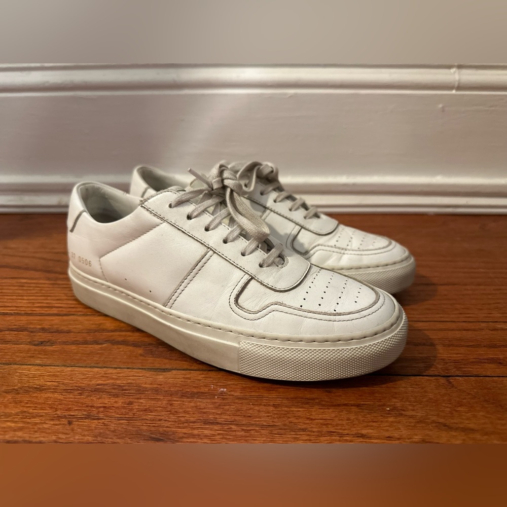 Common Projects BBall Leather Sneakers, White, Women’s 37EU 7US